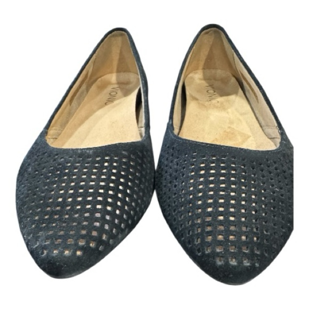 VIONIC black suede pointed toe flats, size 8 - Picture 4 of 11